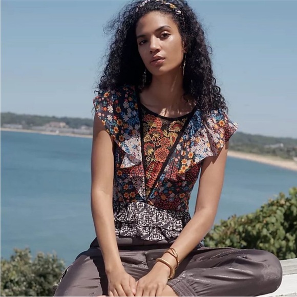 Anthropologie Tops - 🌺Host Pick🌺 Anthropologie Bhanuni by Jyoti Embroidered Beaded Neda Top M NWOT